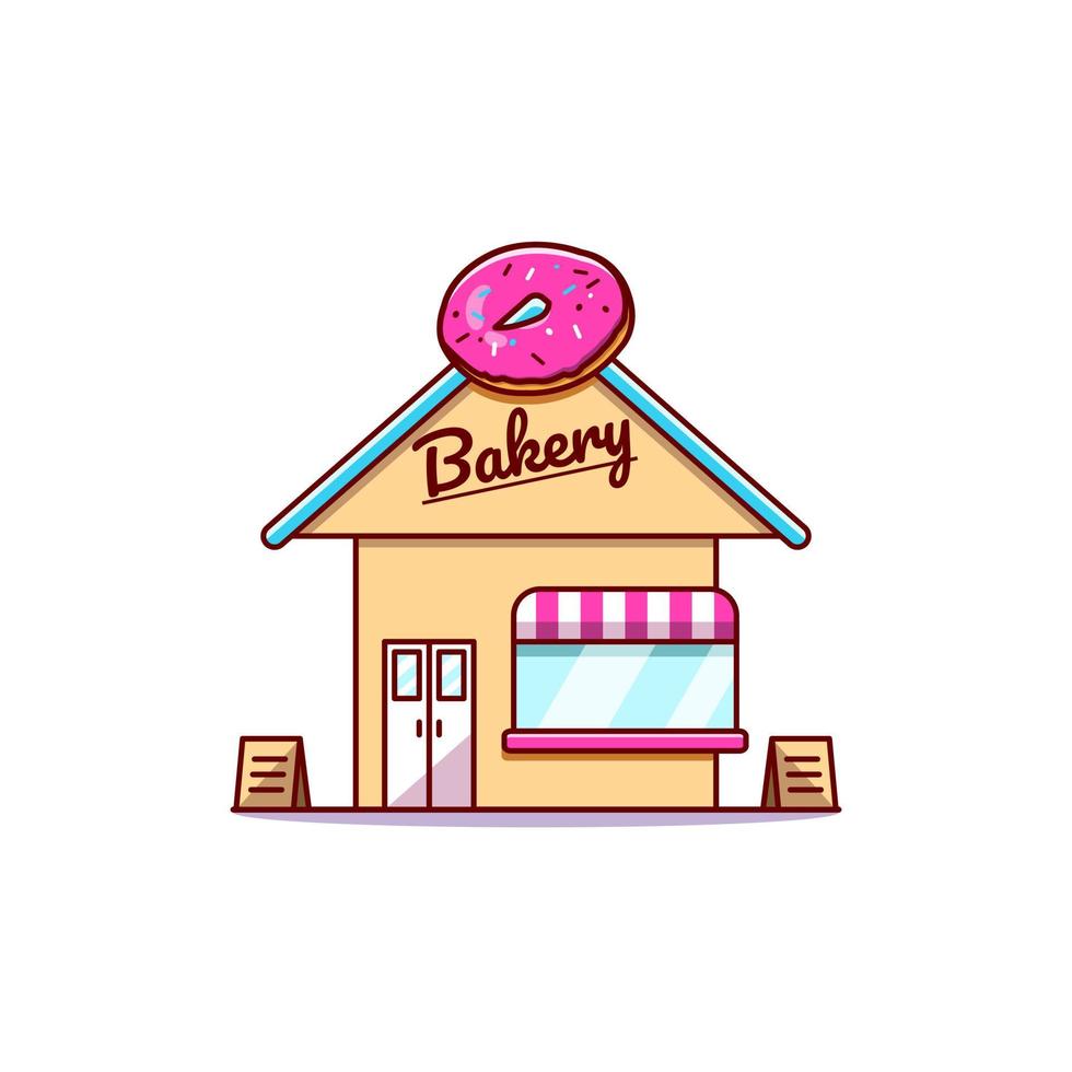 Ilustración de vector de edificio de tienda de panadería