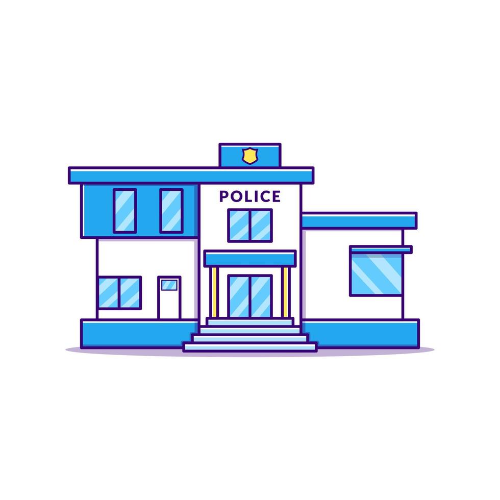 Police station building vector illustration