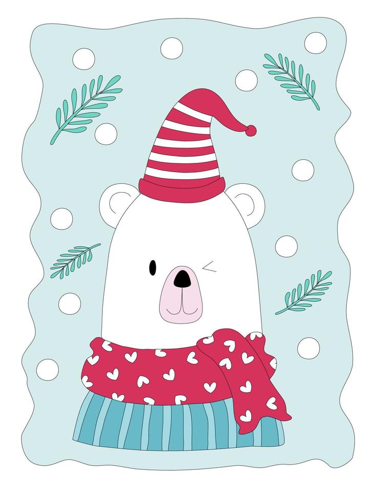 Merry Christmas with cute characters clip art designed in doodle style that can be applied in Christmas themes vector