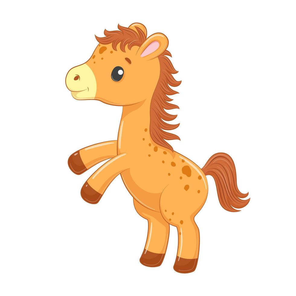 caballo lindo bebé en estilo de dibujos animados. ilustración vectorial. vector