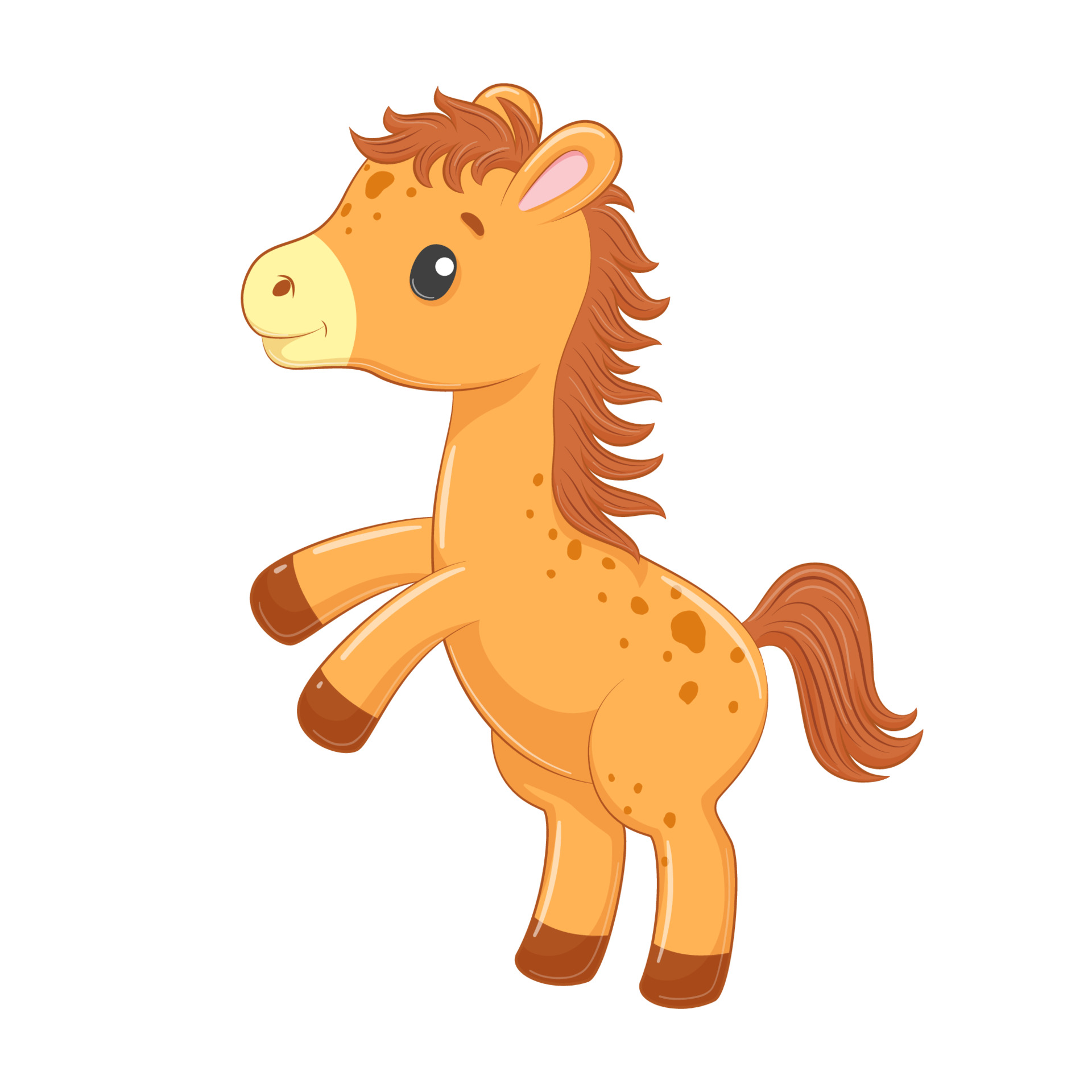 Cute baby horse in cartoon style. Vector illustration. 3675111 Vector Art  at Vecteezy