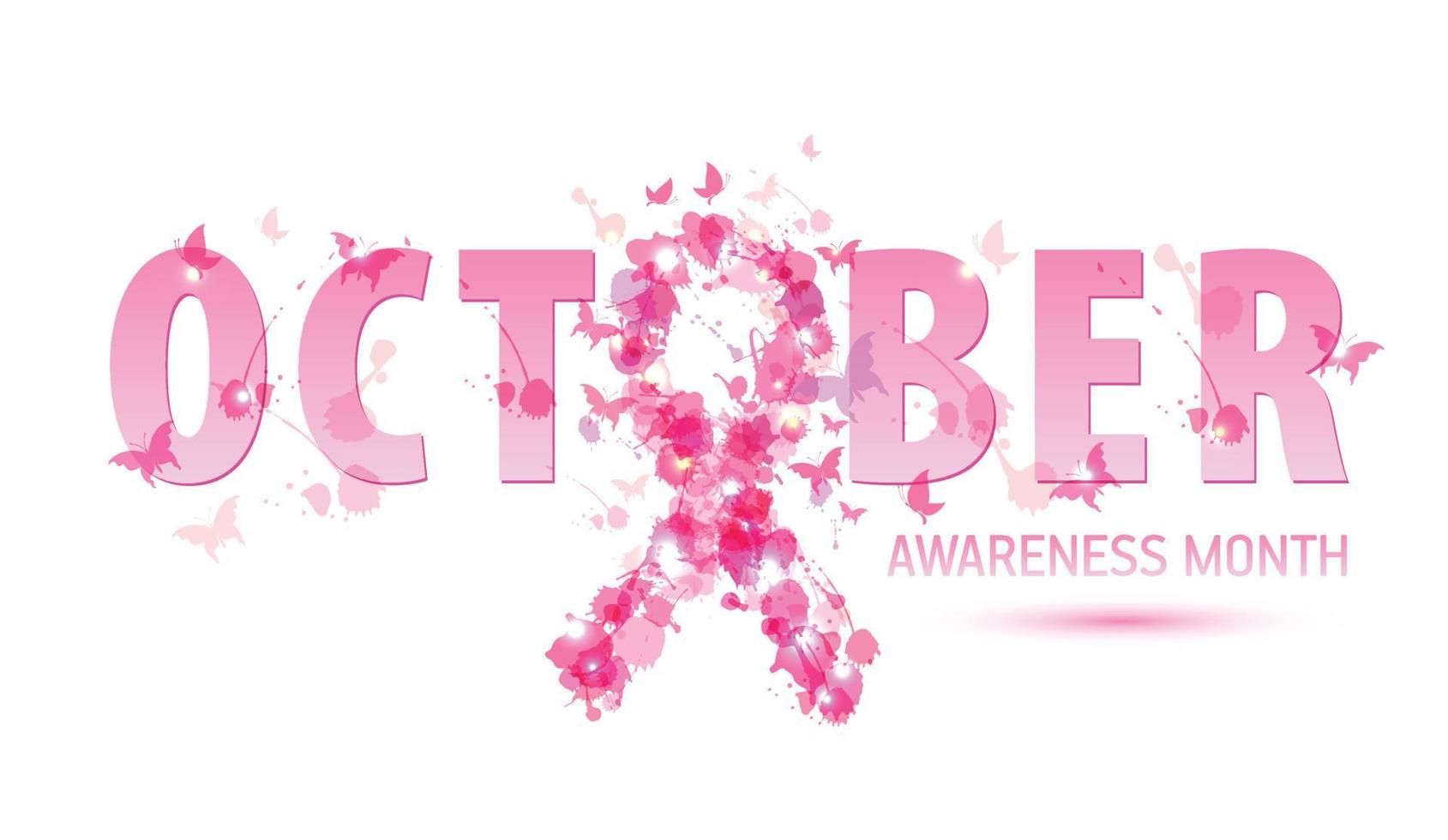 Breast cancer awareness concept illustration pink ribbon symbol vector