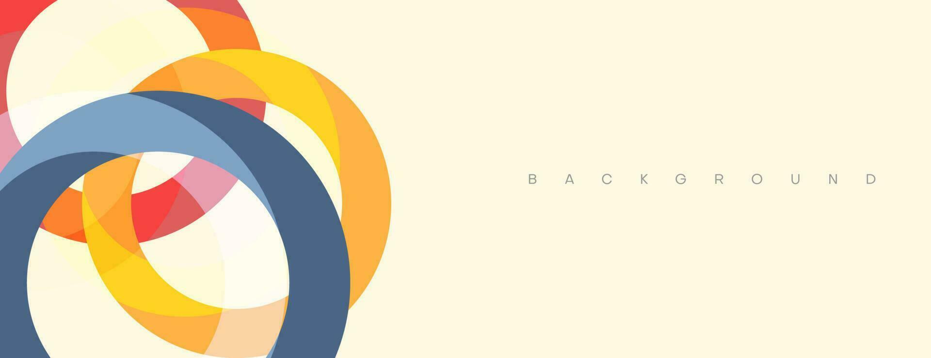 abstract banner background with overlapping circle color shape vector