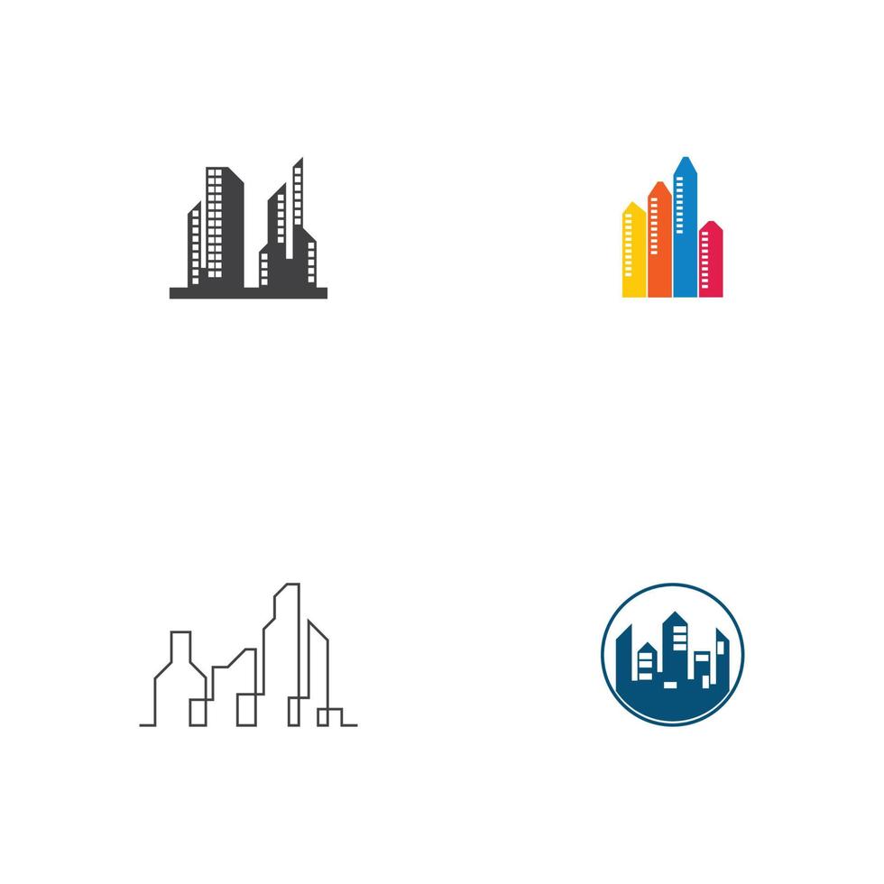 plantilla de ilustración de vector de logotipo de horizonte de ciudad