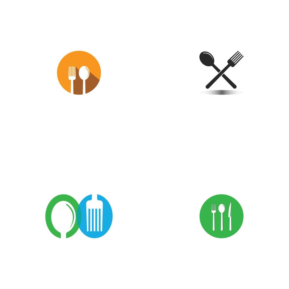 spoon and fork logo and symbol vector image