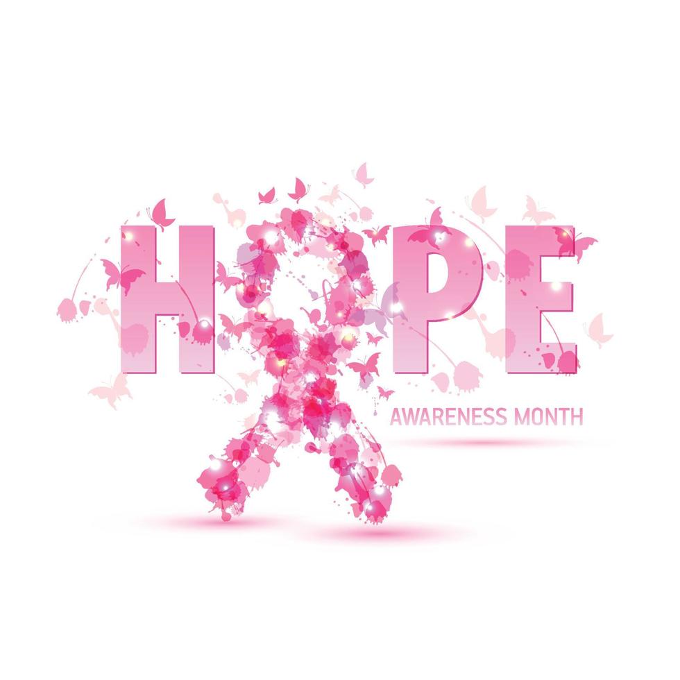 Breast cancer awareness concept illustration pink ribbon symbol vector