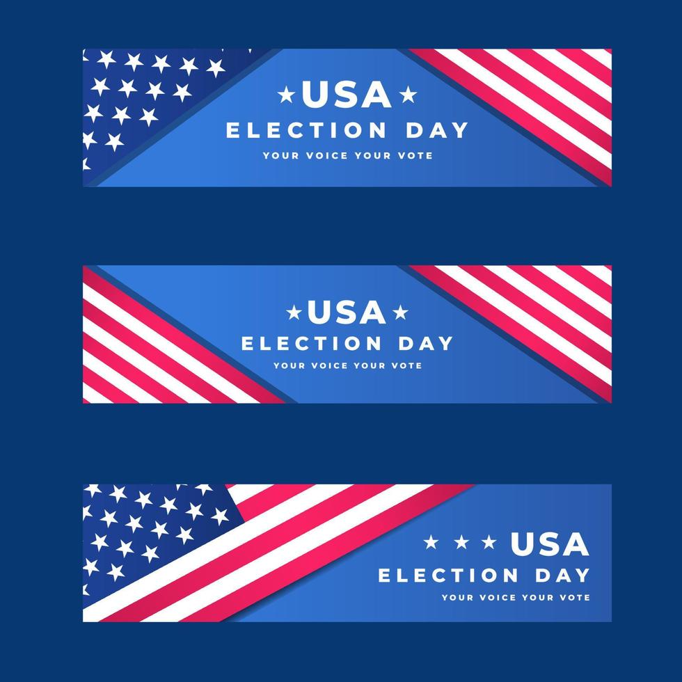 conjunto de banner día de las elecciones americanas. diseño de ilustración vectorial vector