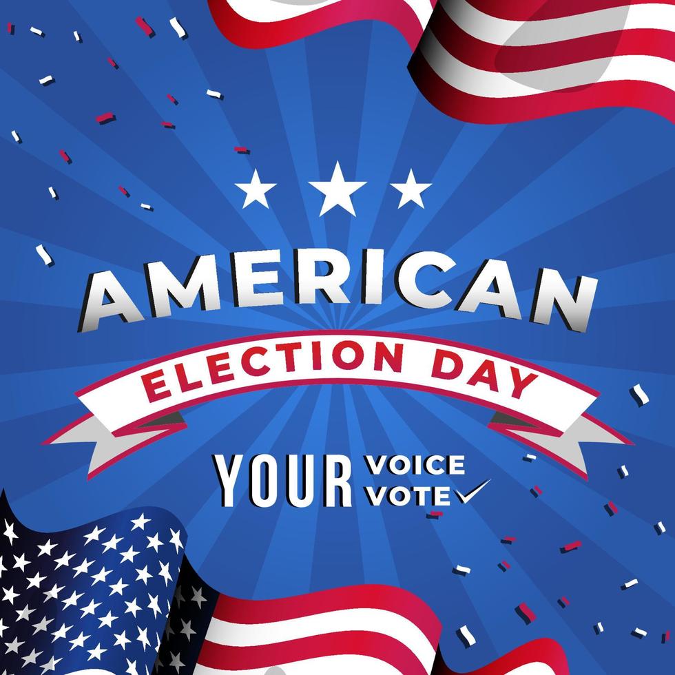 ilustración vectorial día de las elecciones americanas vector