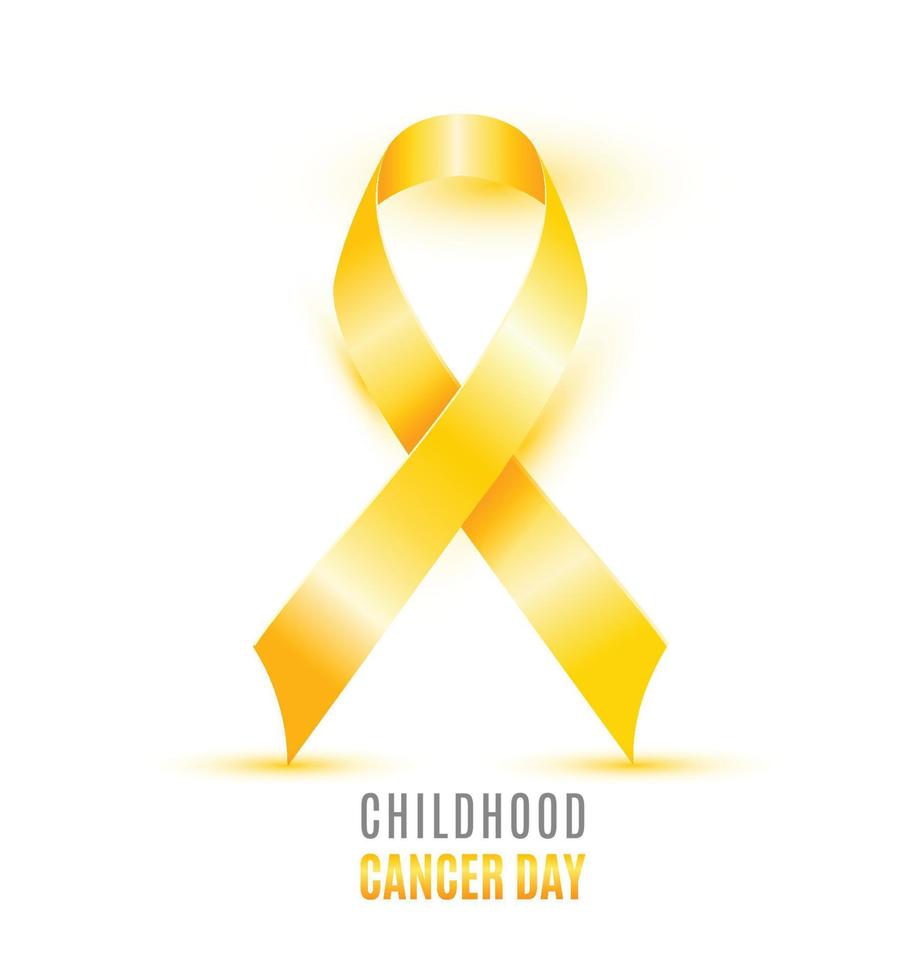 cinta amarilla del día del cáncer infantil vector
