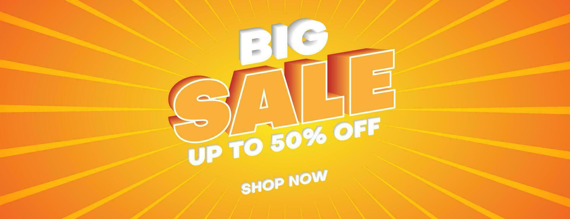 Big Sale banner for promotion design with 3d style vector