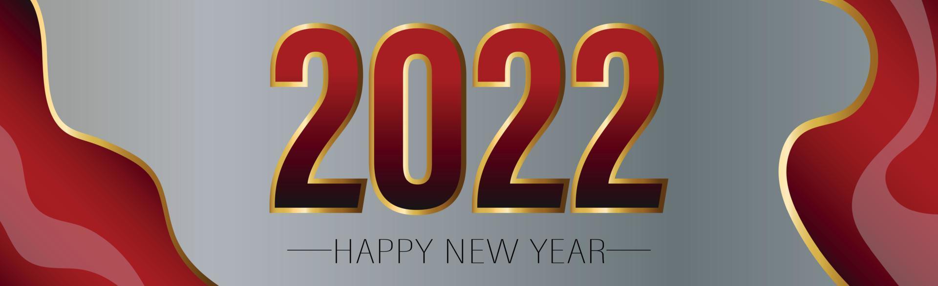 Happy new year 2022, christmas holiday, web banner for advertising - Vector