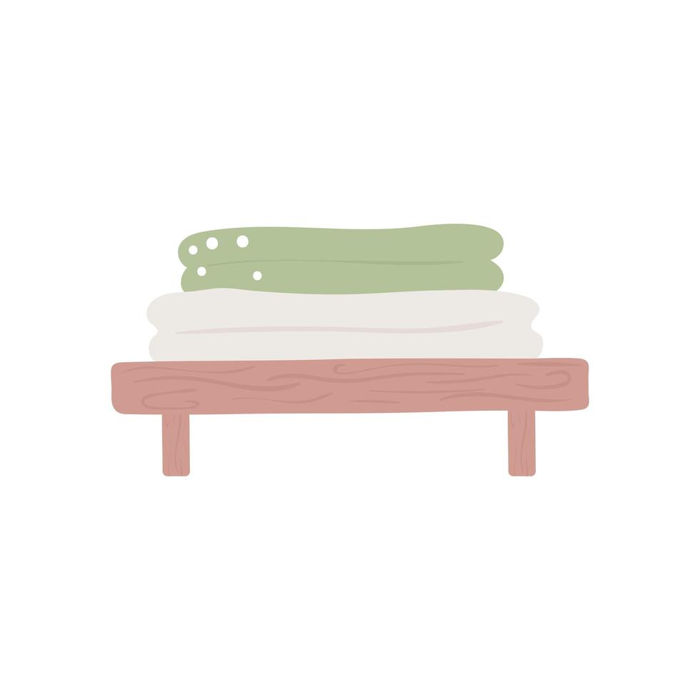 towels on wooden vector