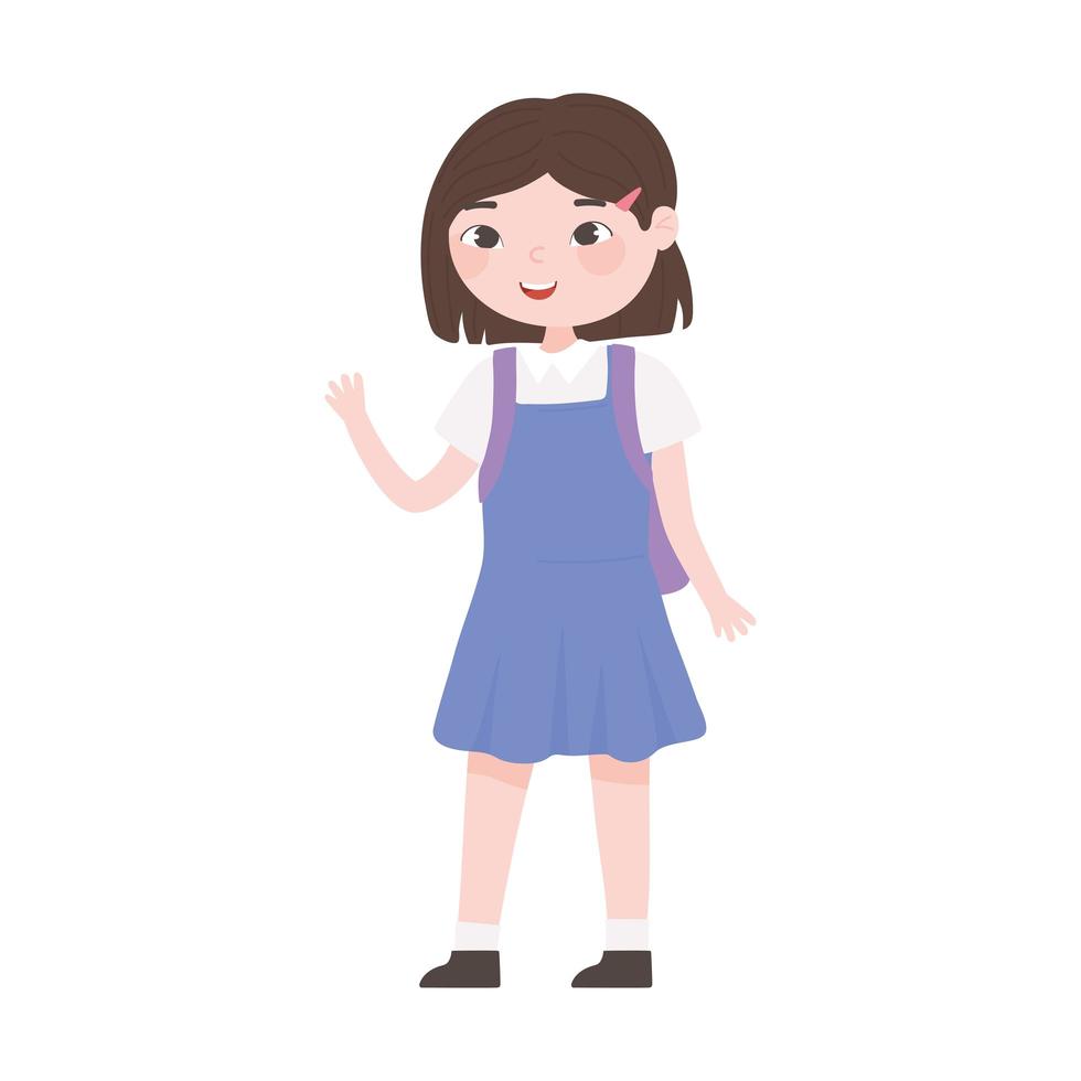 caricatura de niña estudiante vector