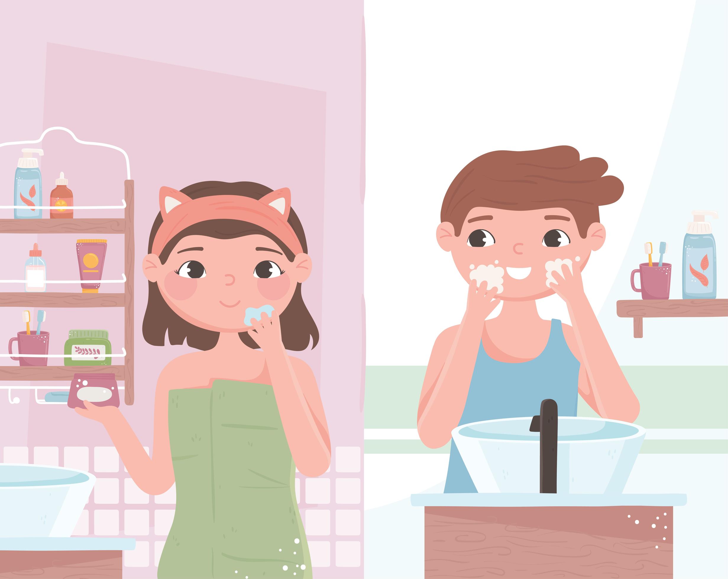 couple self care 3676044 Vector Art at Vecteezy