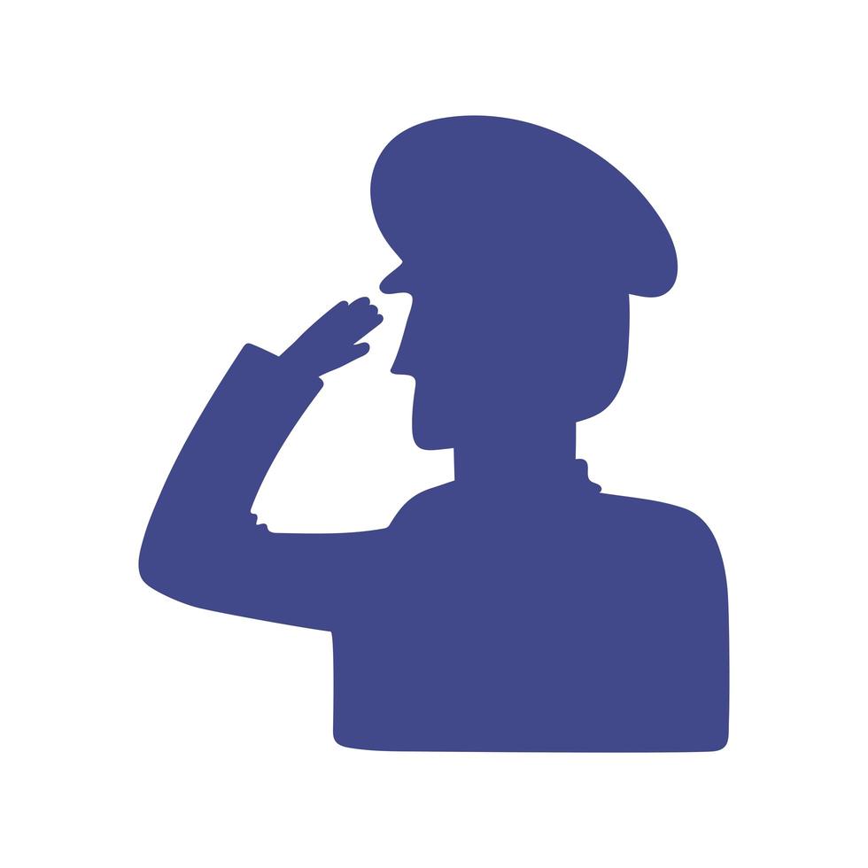silhouette soldier salute vector
