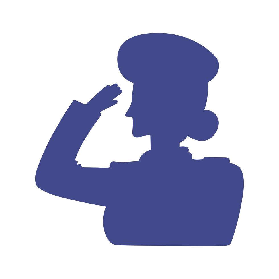 female soldier salute vector