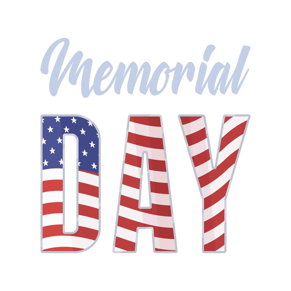 memorial day lettering vector