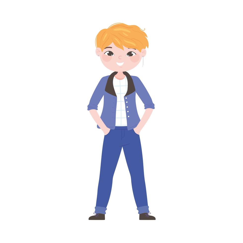 boy fashionable outfits vector