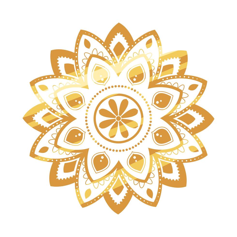 gold mandala floral vector