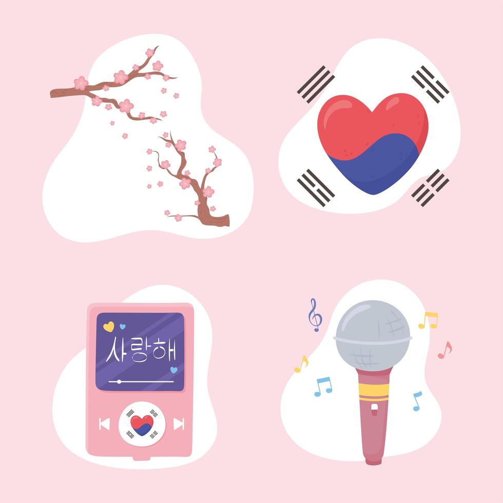 conjunto de kpop coreano vector