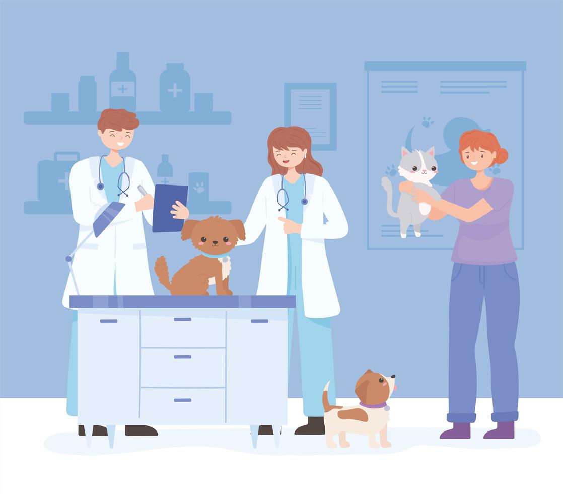 doctors vet examination vector