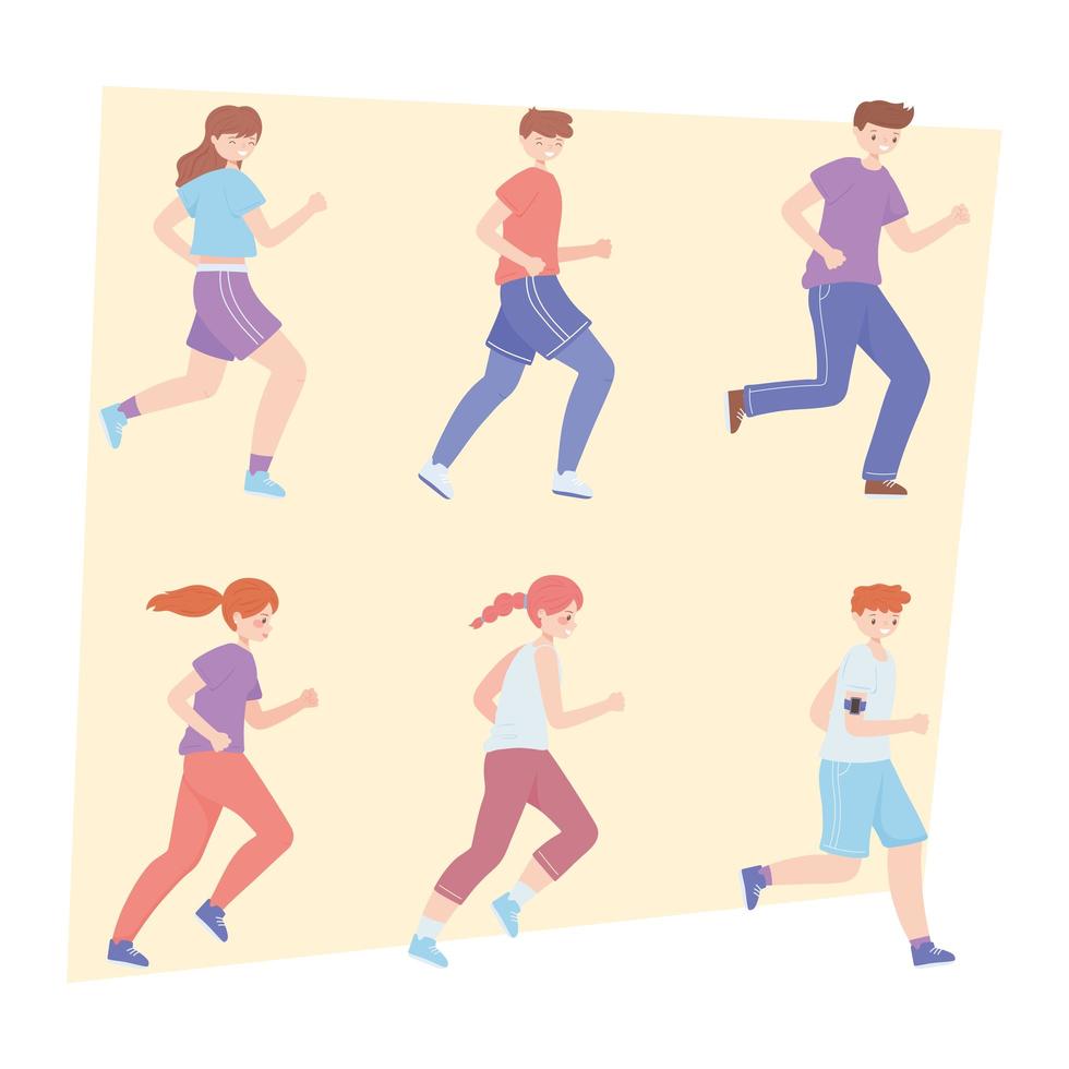 teens sportswear running vector