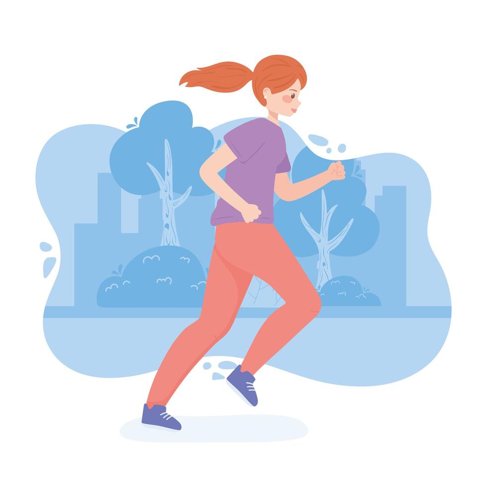 female young running vector