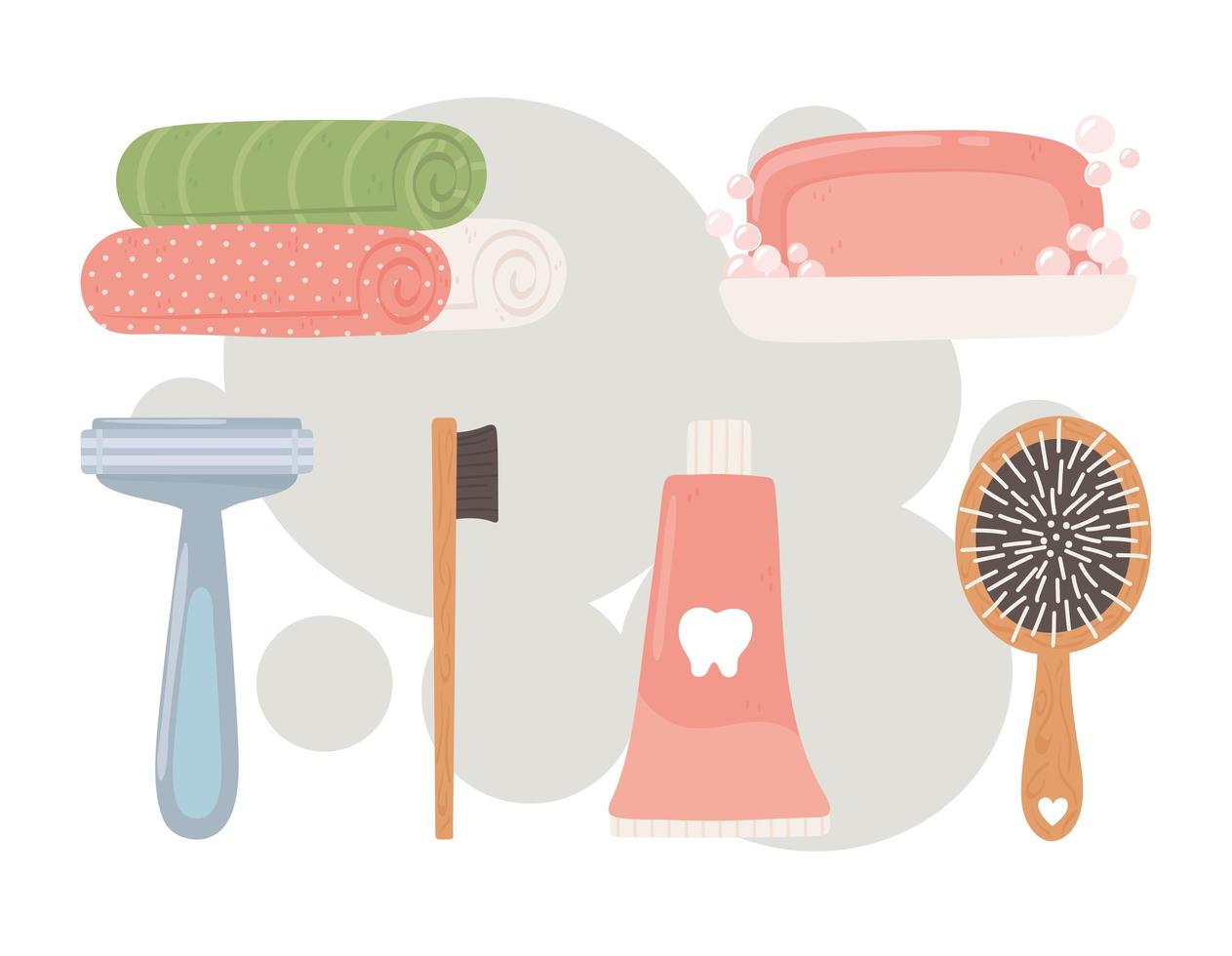 hygiene supplies set vector