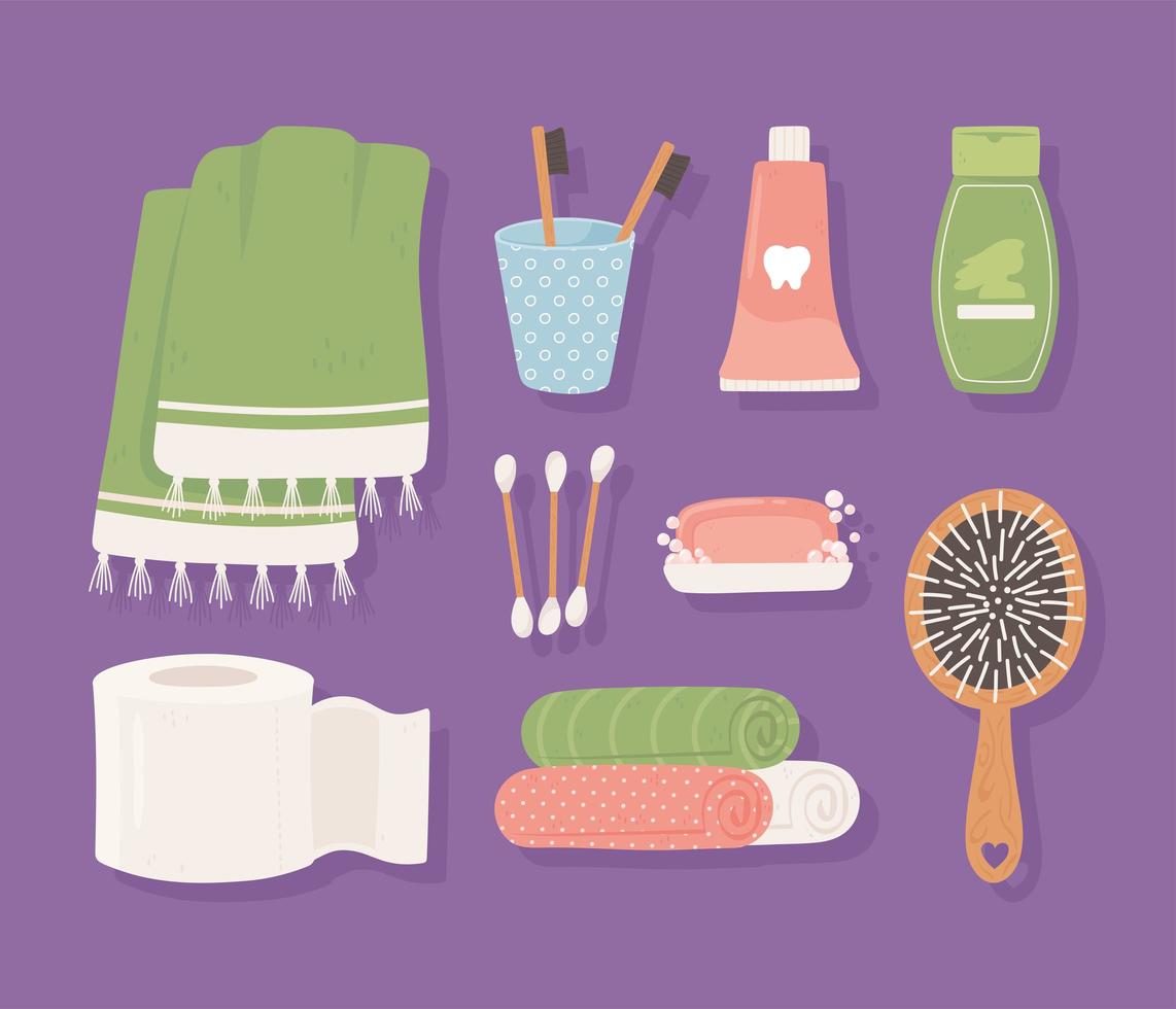 hygiene icons cartoon vector