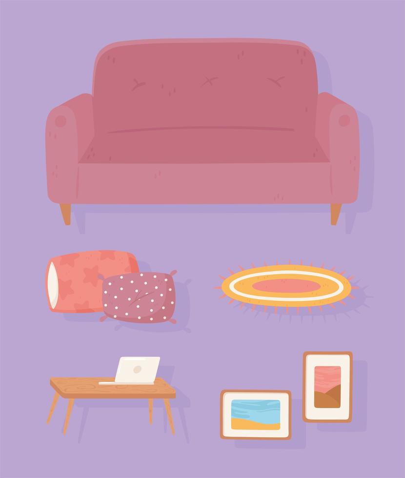 house decoration icons vector