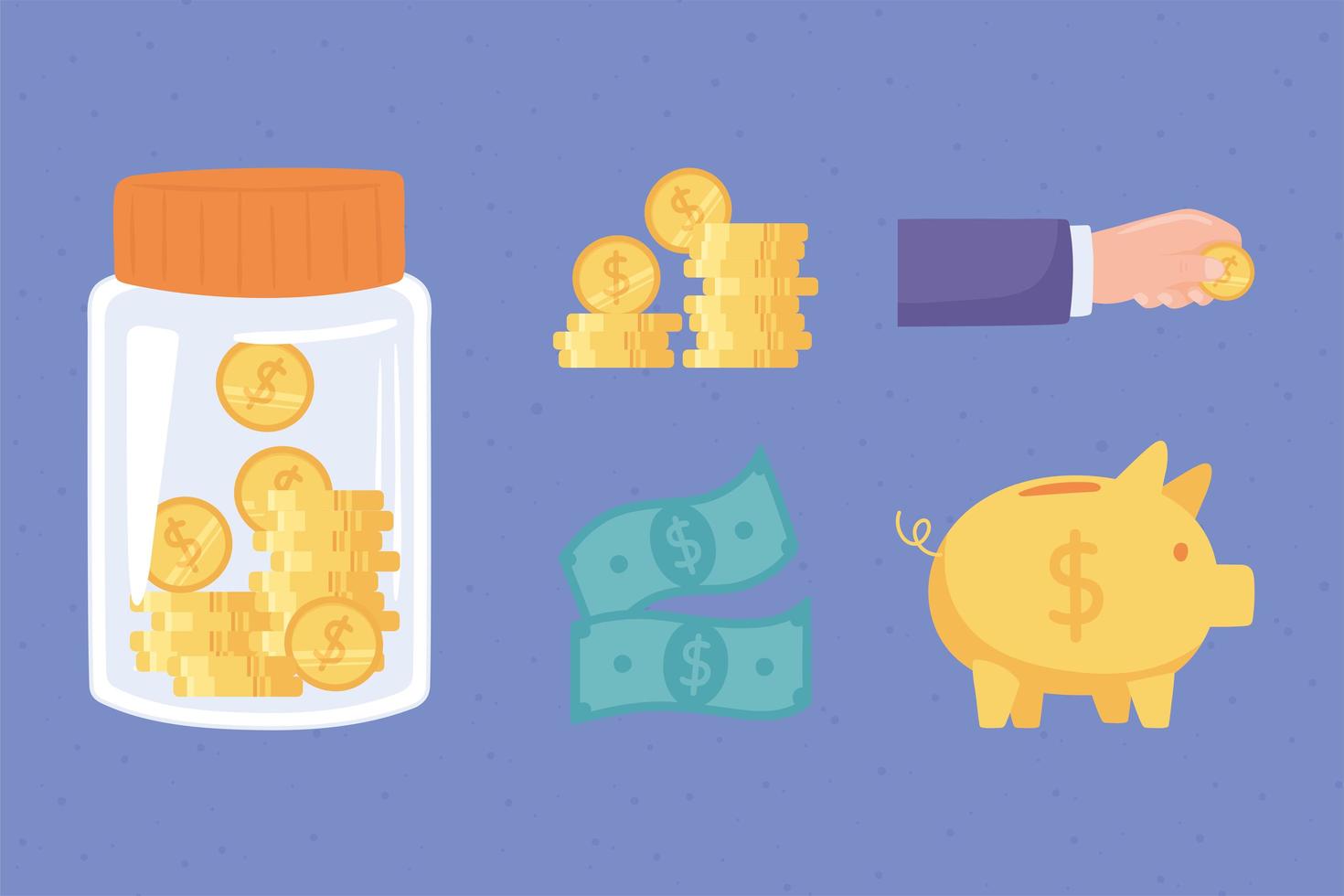investment education set vector