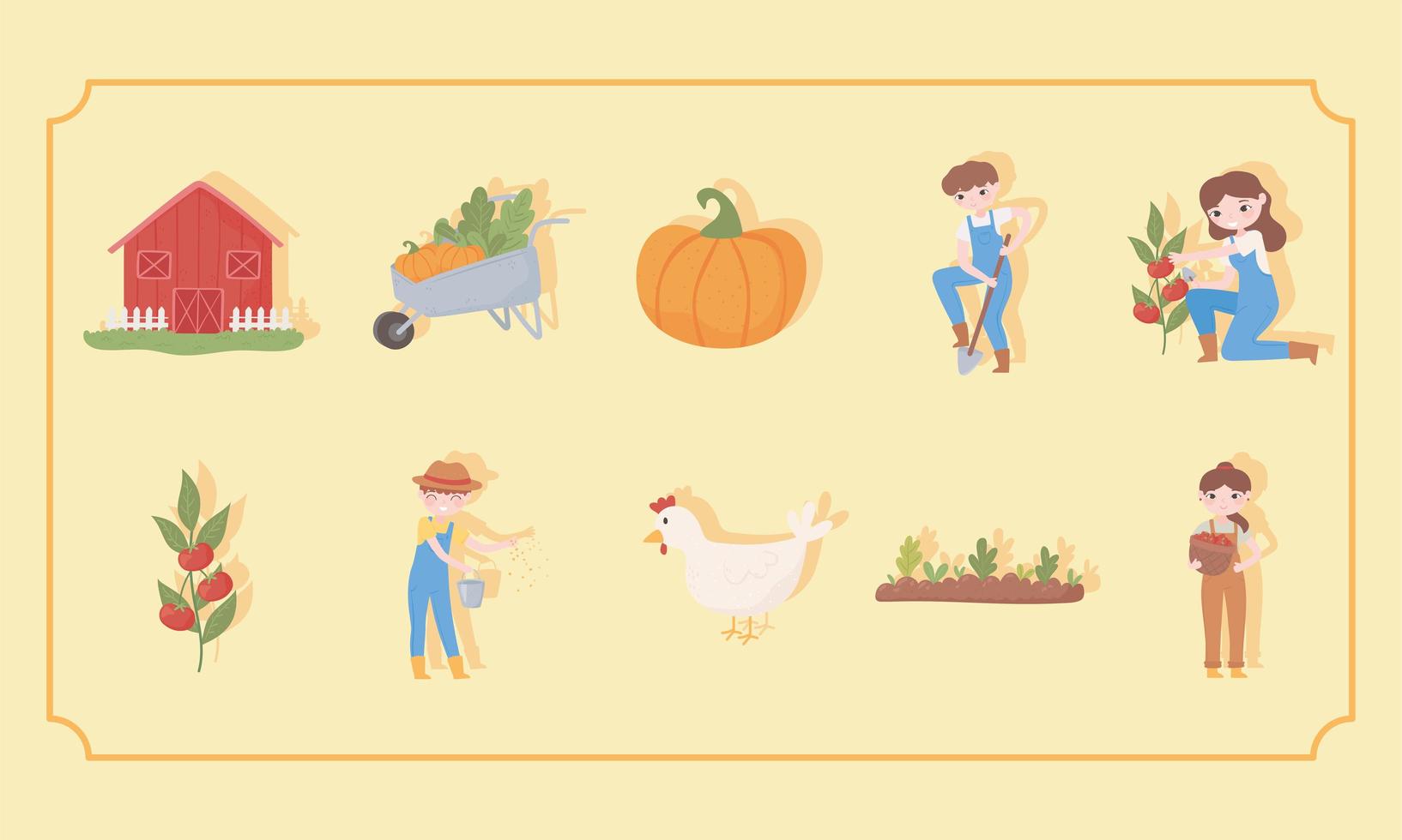 agriculture farm set vector