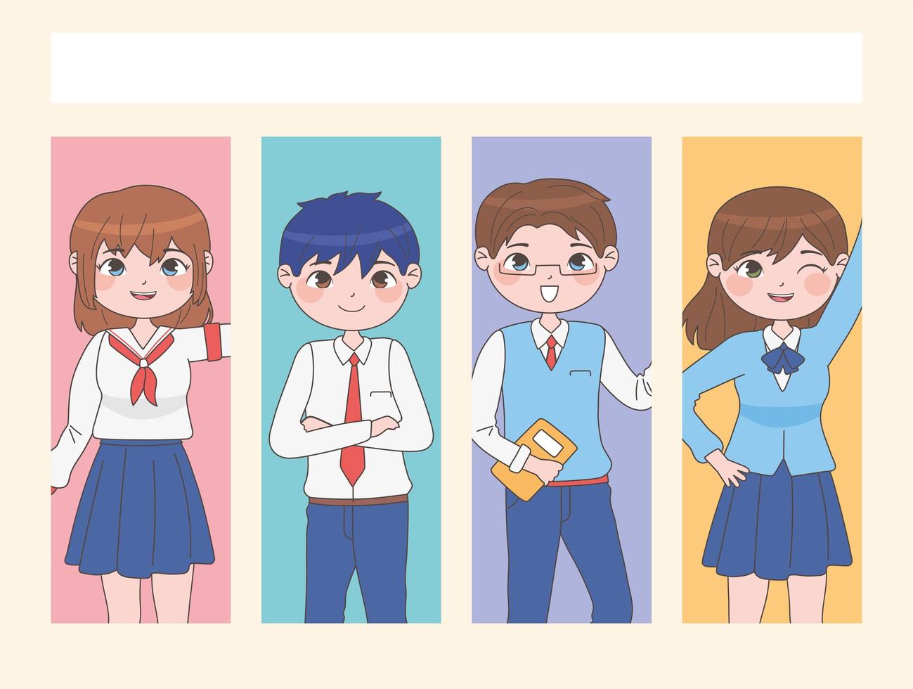 manga people students vector