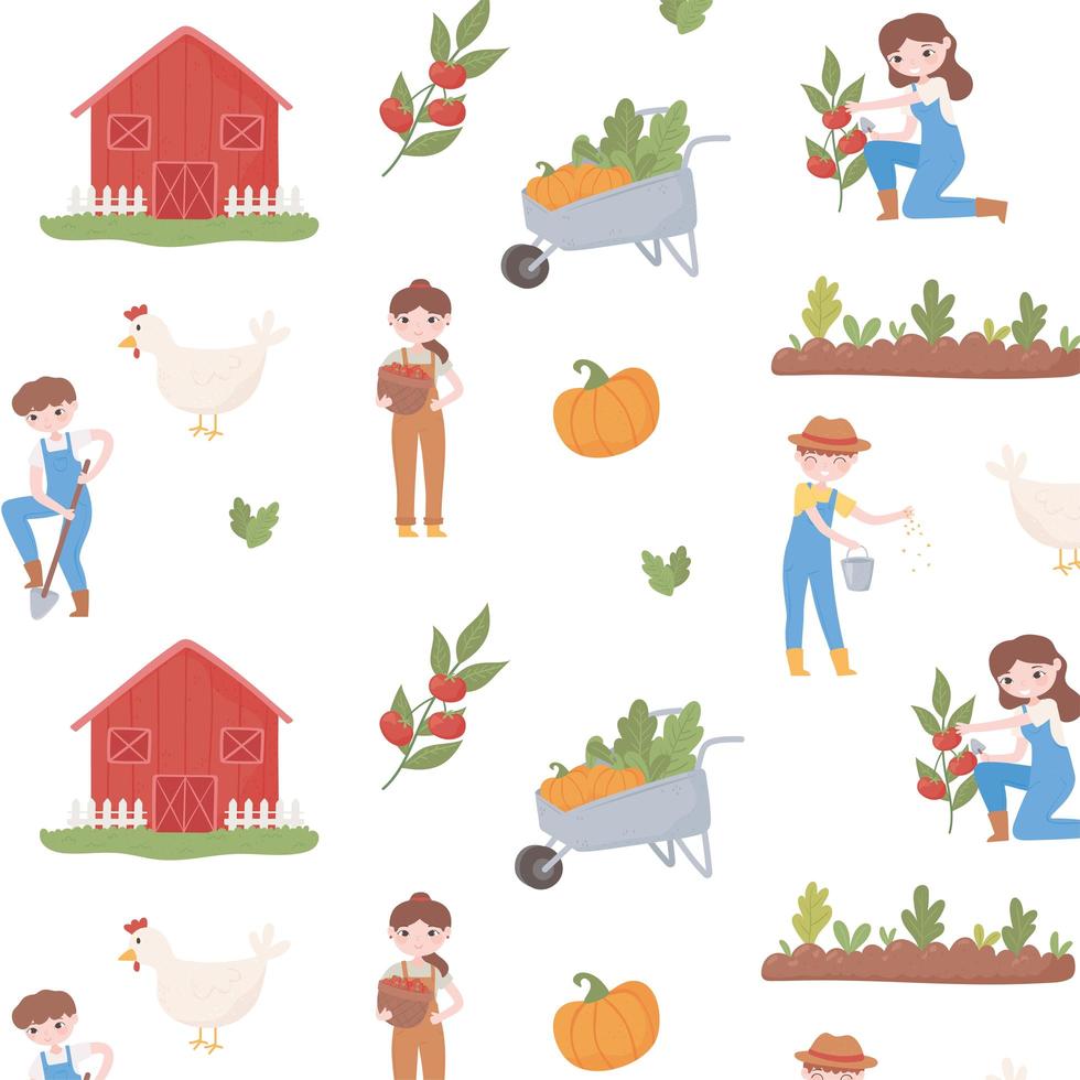 farmers agricultural workers vector