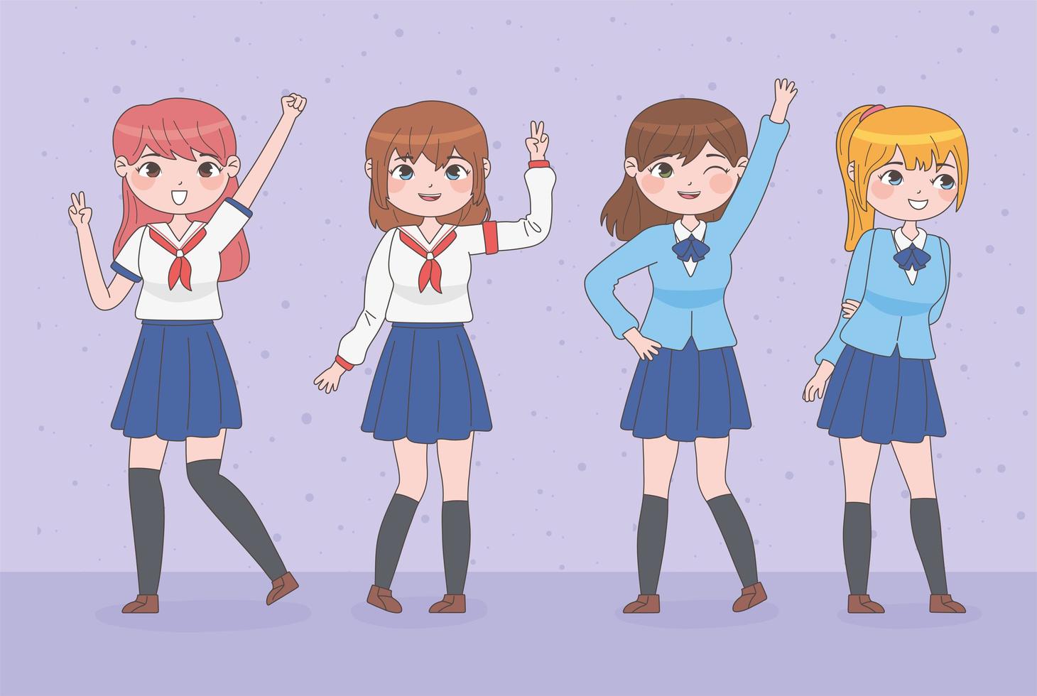 anime girls manga vector