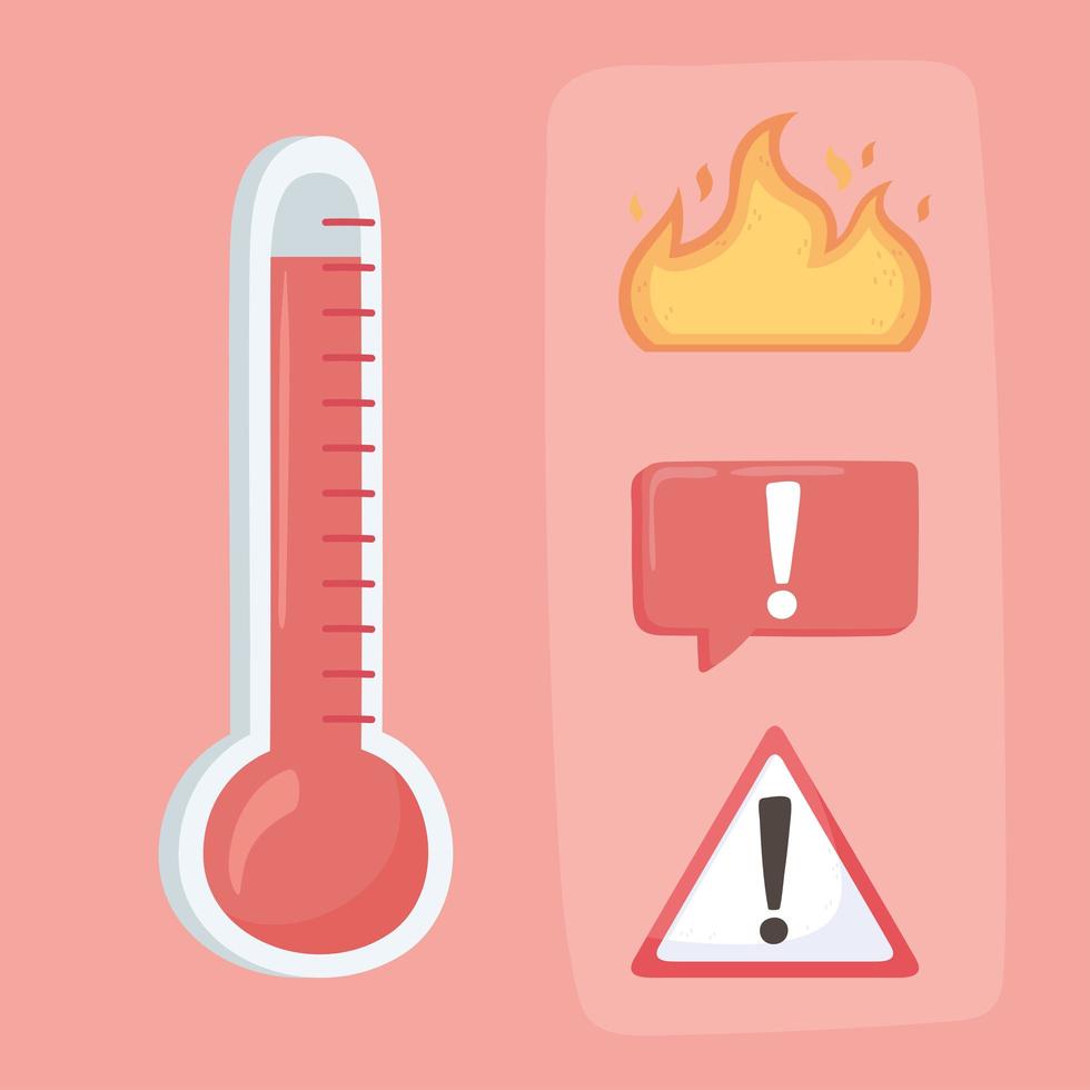 hot temperature climate vector