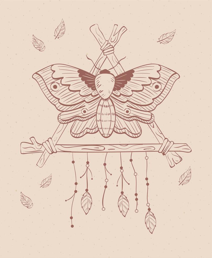 butterfly wooden feathers vector