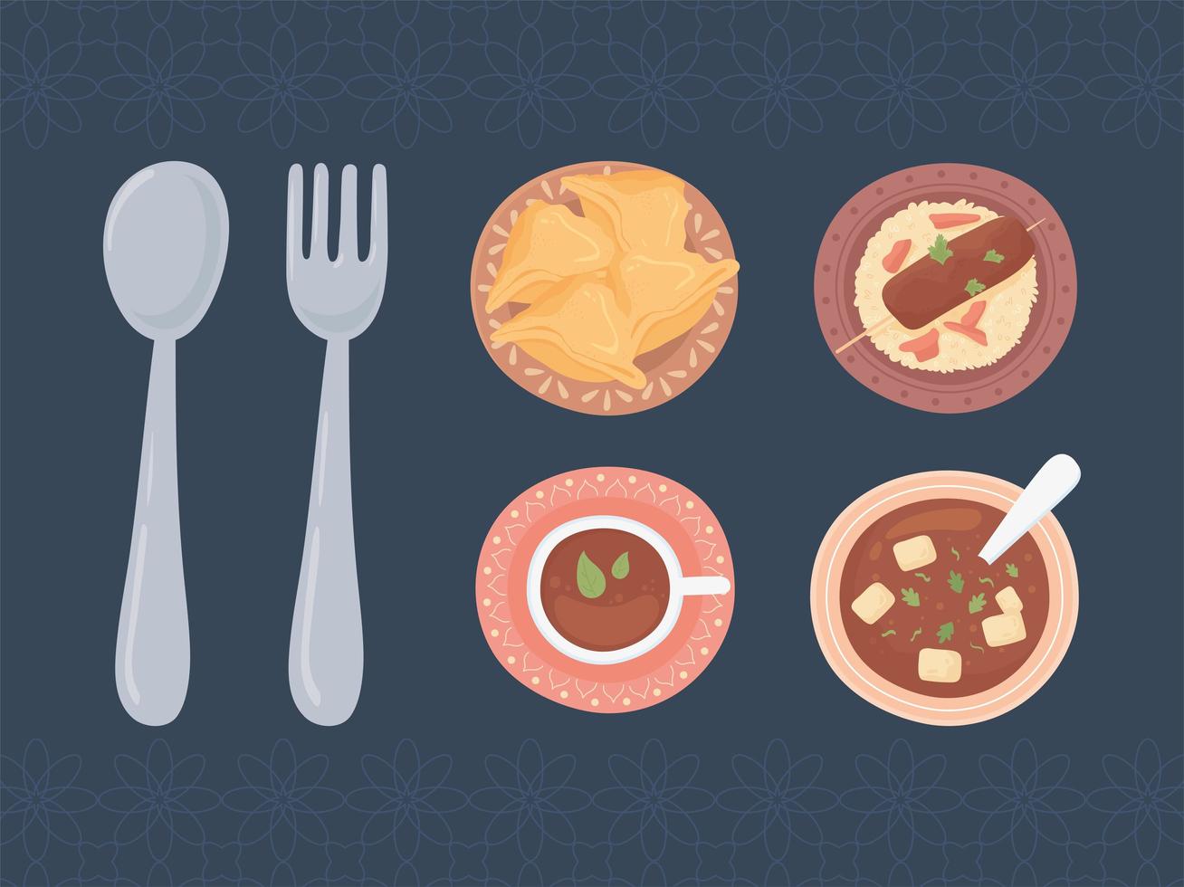 menu food cutlery vector