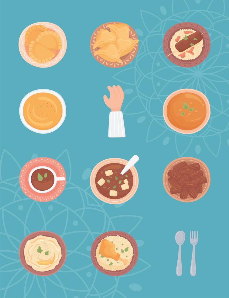 set food menu vector