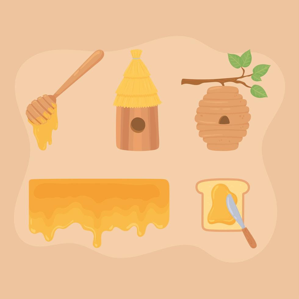 beekeeping honey set vector