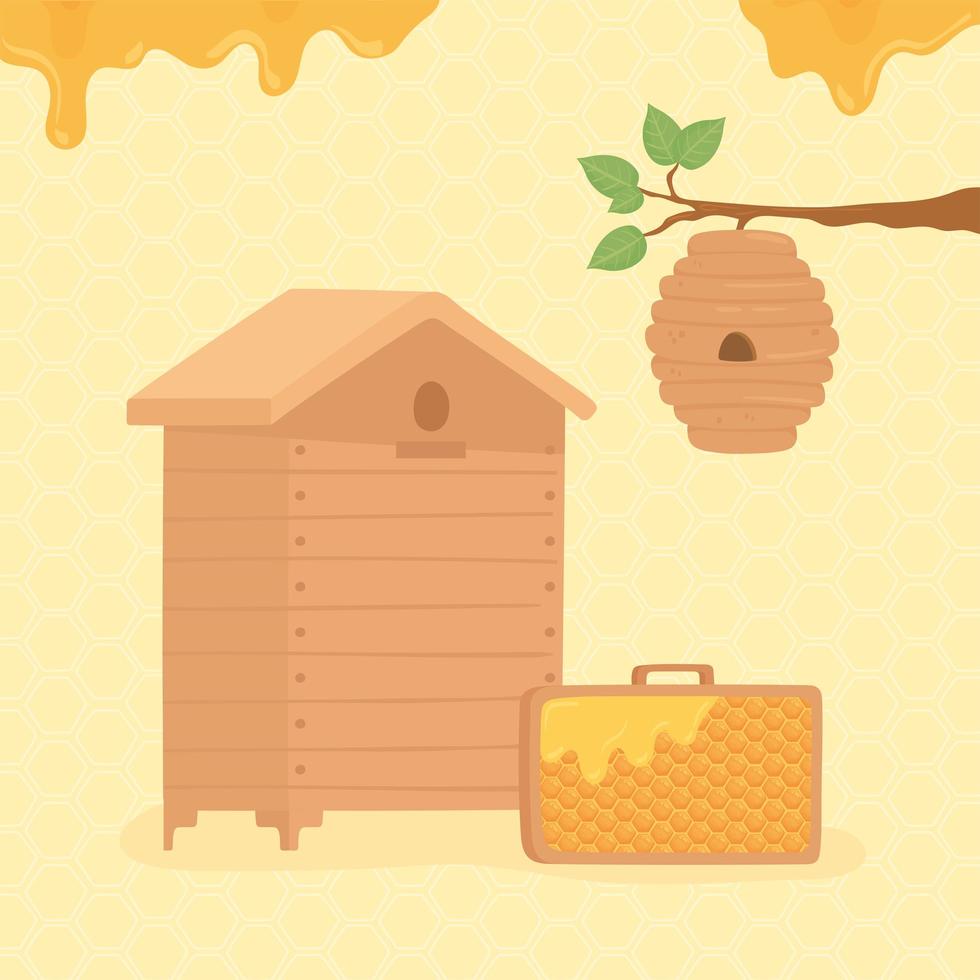beekeeping hive apiary vector
