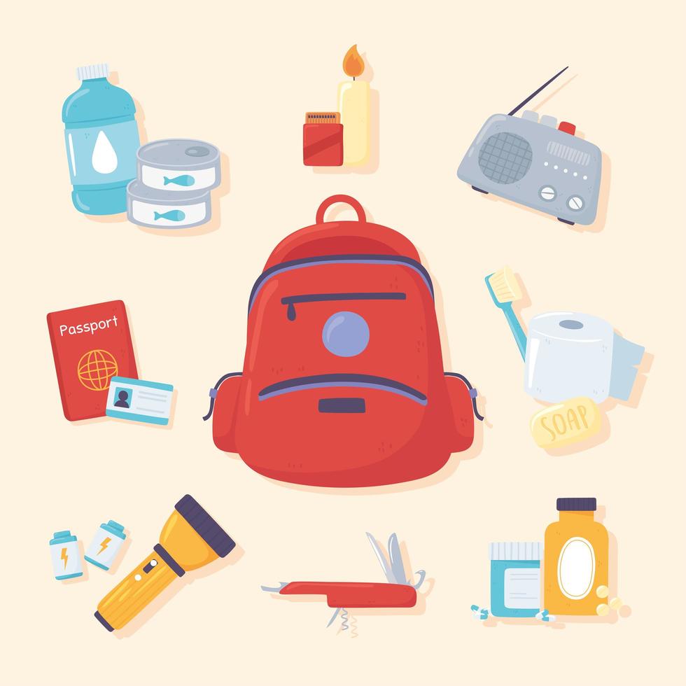 emergency kit tools vector