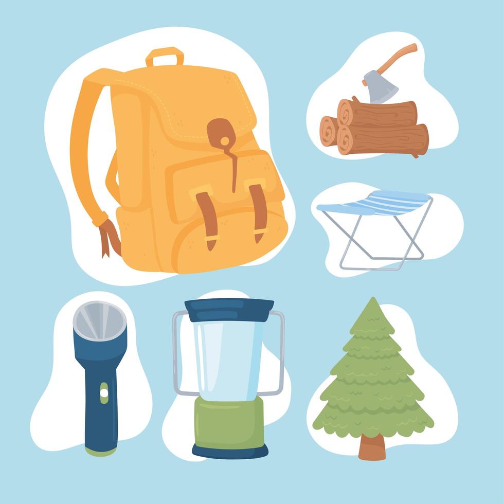 camping adventure set vector