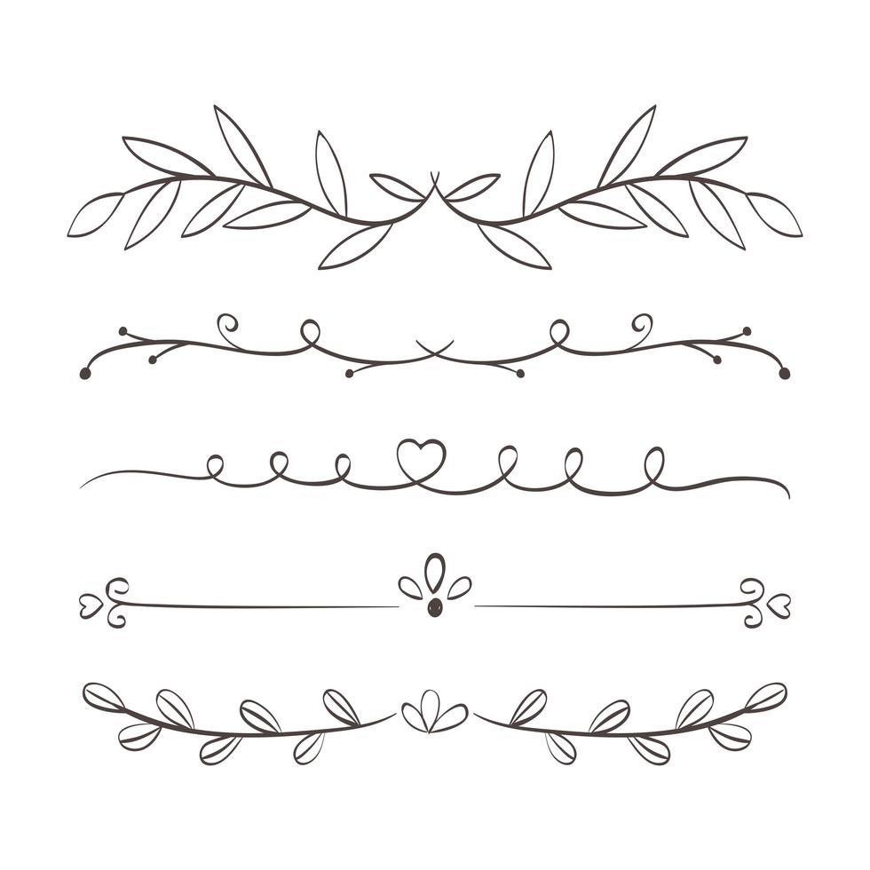 dividers floral style vector