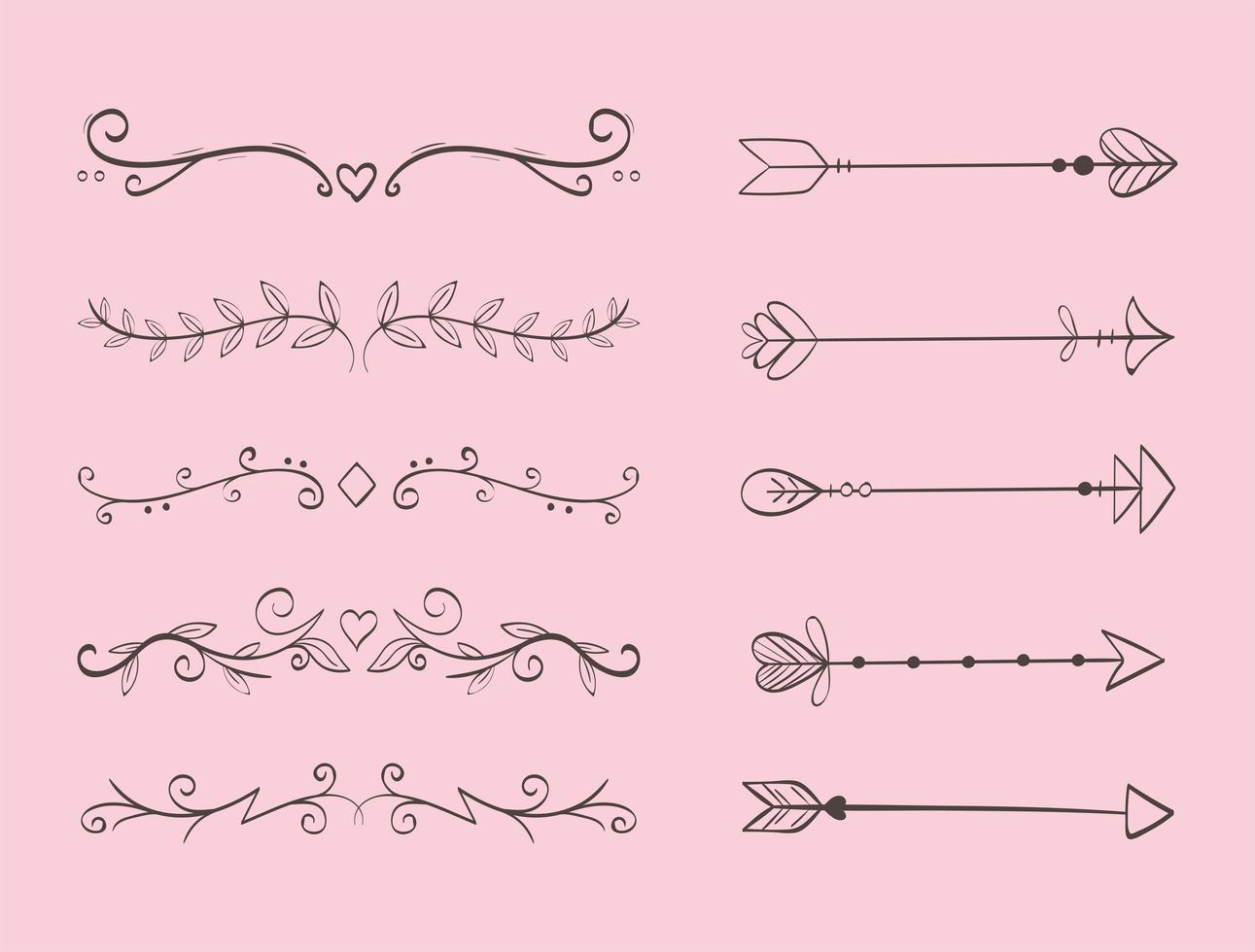 dividers arrows floral vector