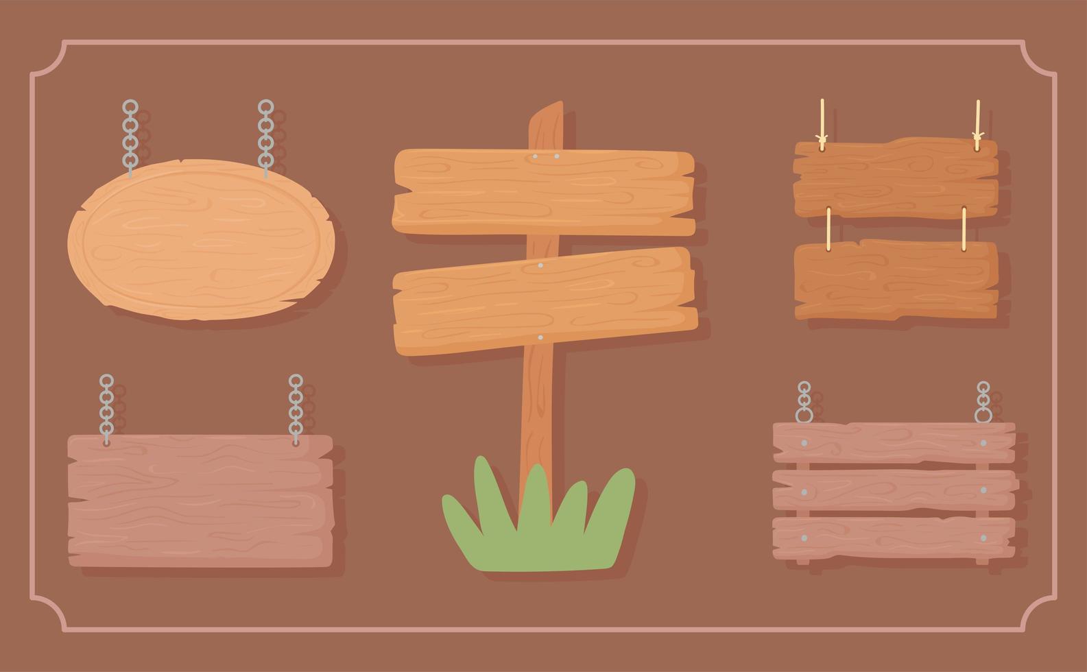 wood rustic signboards vector