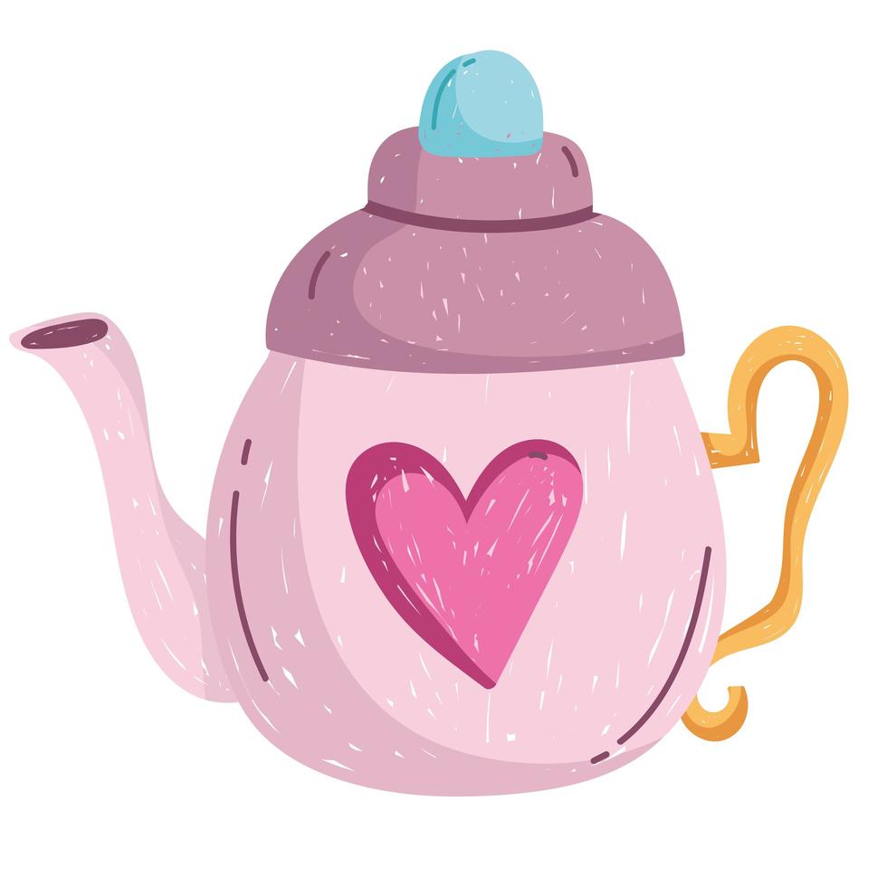 teapot with heart vector