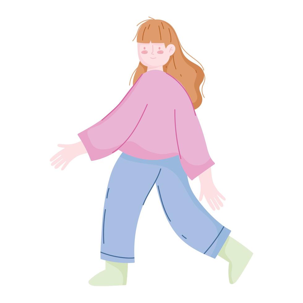young girl cartoon vector