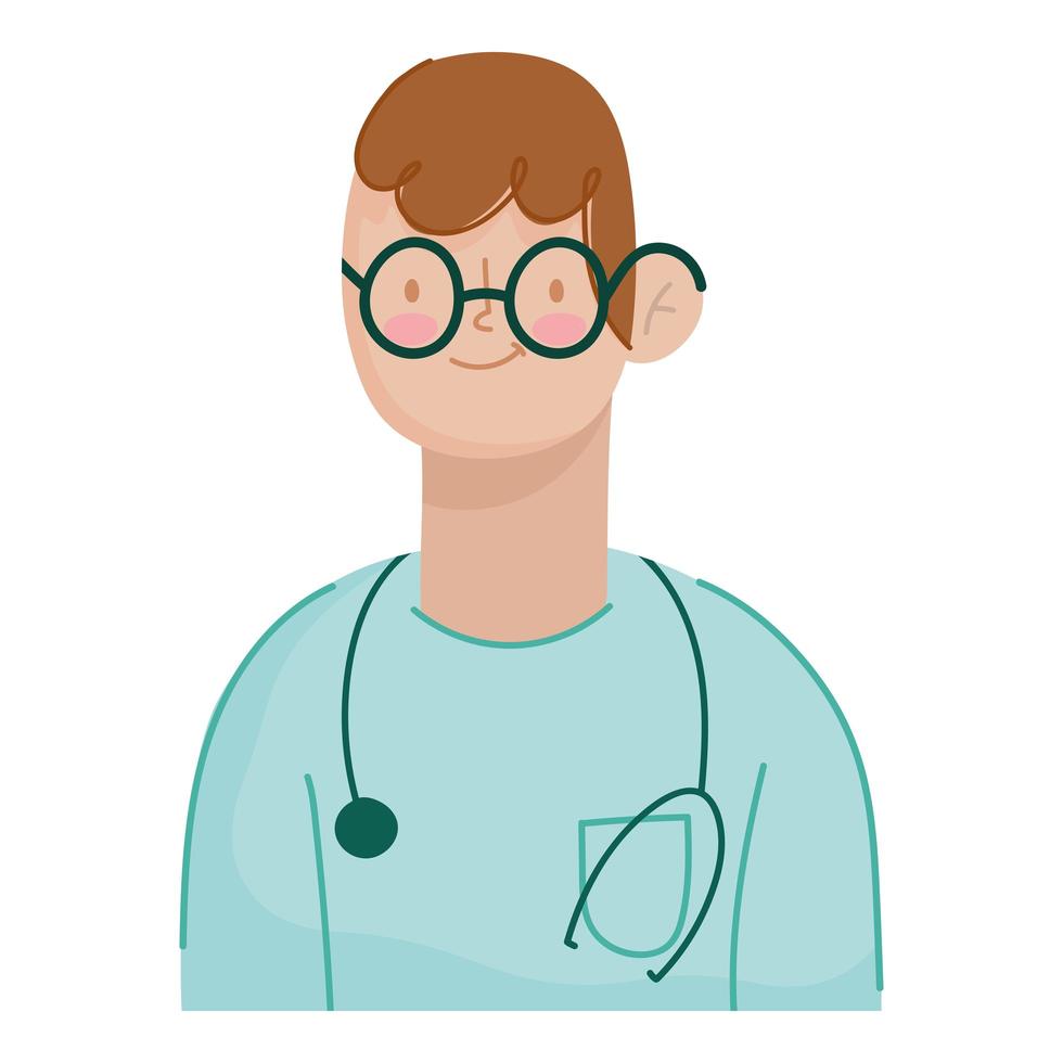 male doctor with stethoscope vector