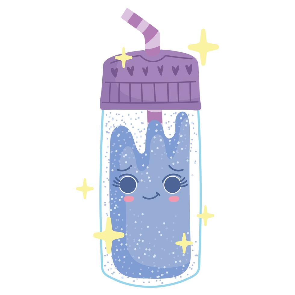 water bottle with straw vector